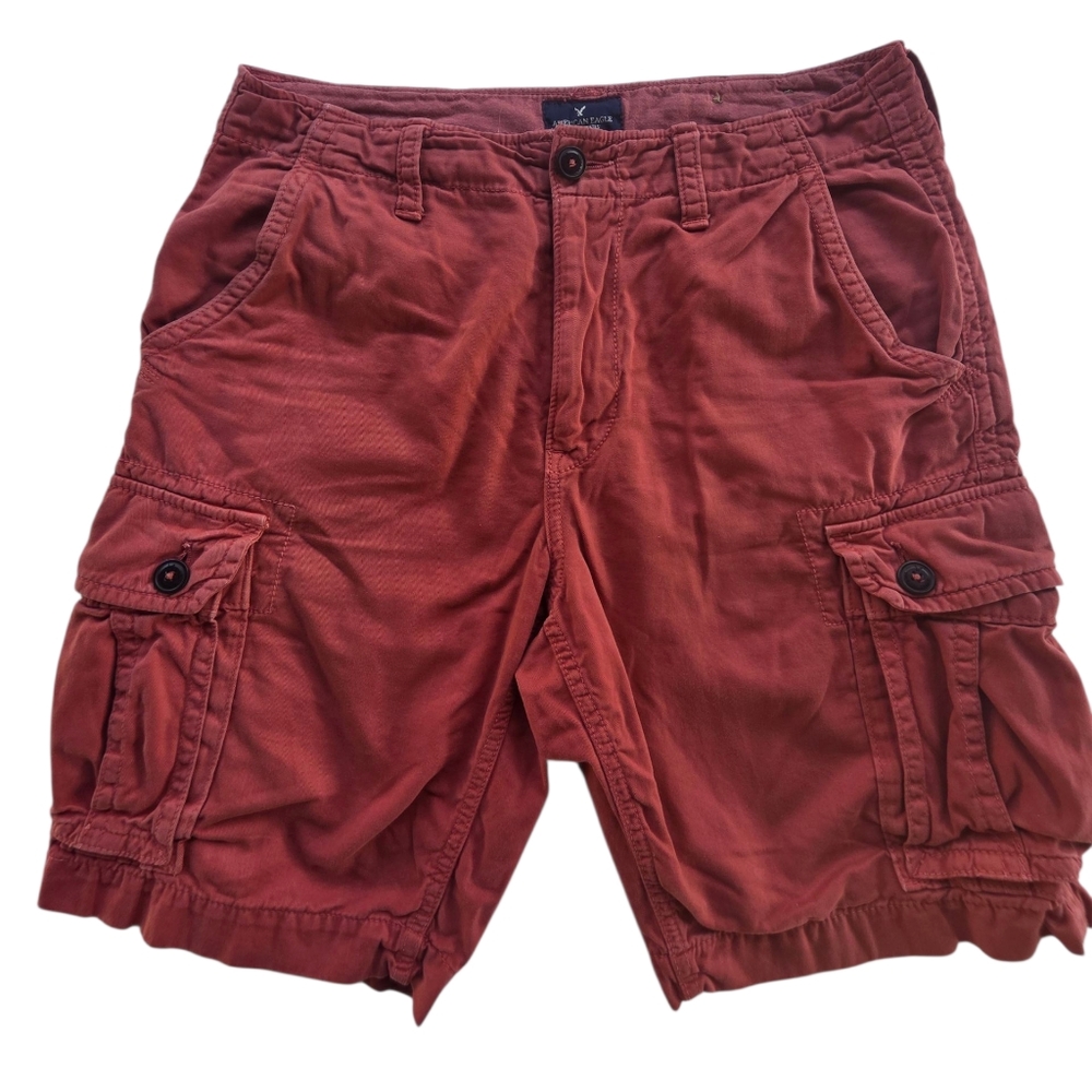 American Eagle Outfitters Red Cargo Shorts